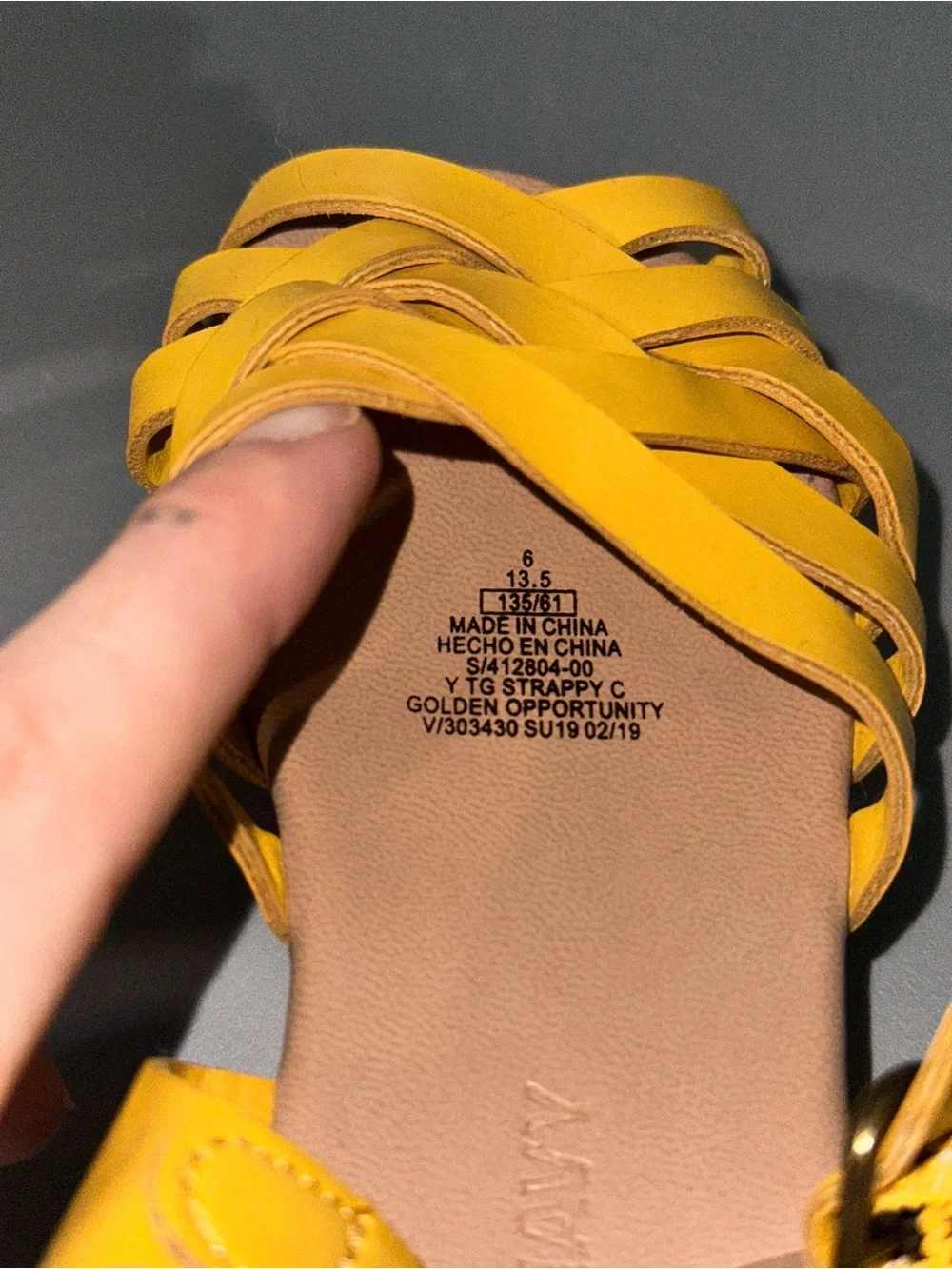 Old Navy Bright Yellow Woven Girls' Sandals with Ankle Strap